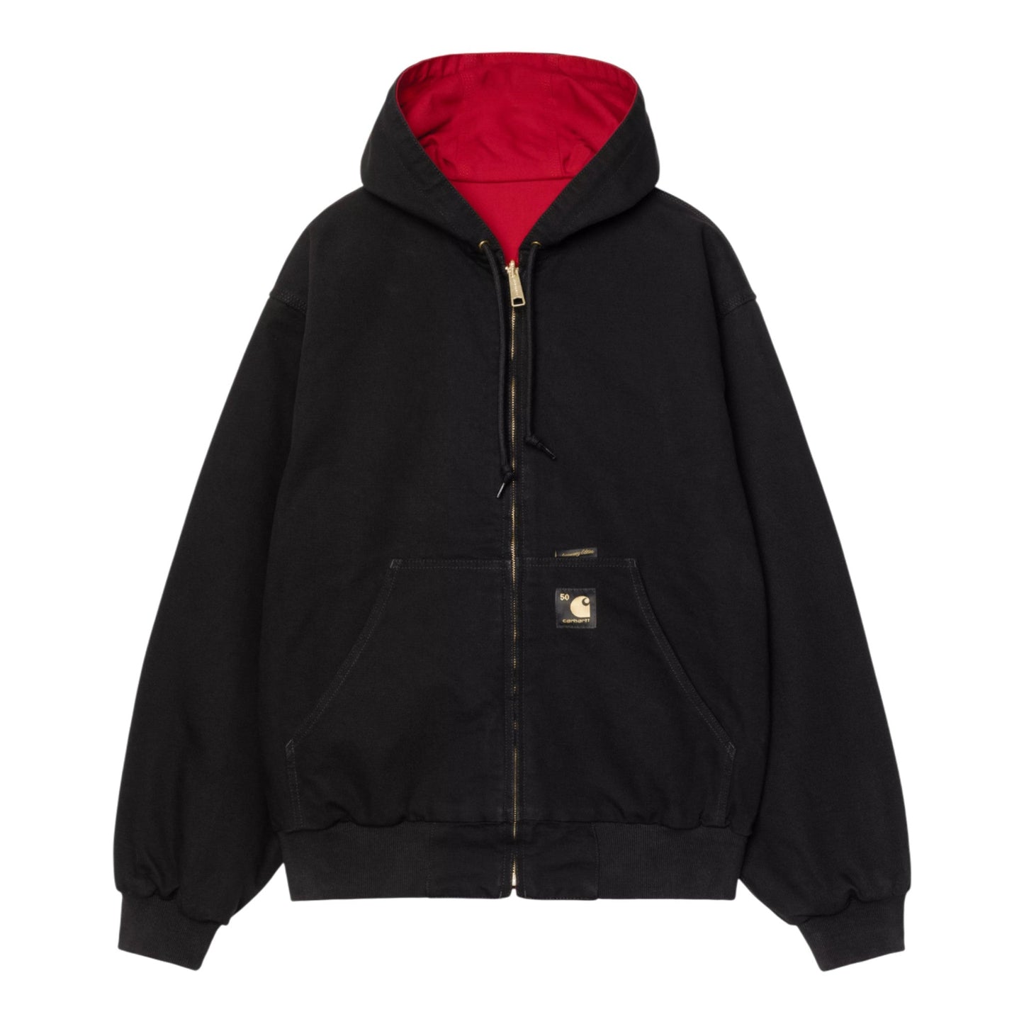 Giacca Carhartt Wip 5O Years Anniversary OG Active Jacket Canvas - Black / USA Red Rinsed - Giacche di Carhartt Wip | Francis Concept