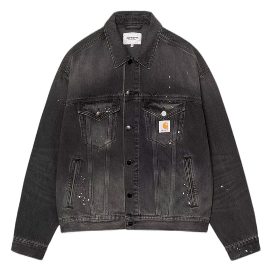 Giacca Carhartt Wip Helston Jacket - Black destroy wash, splatter