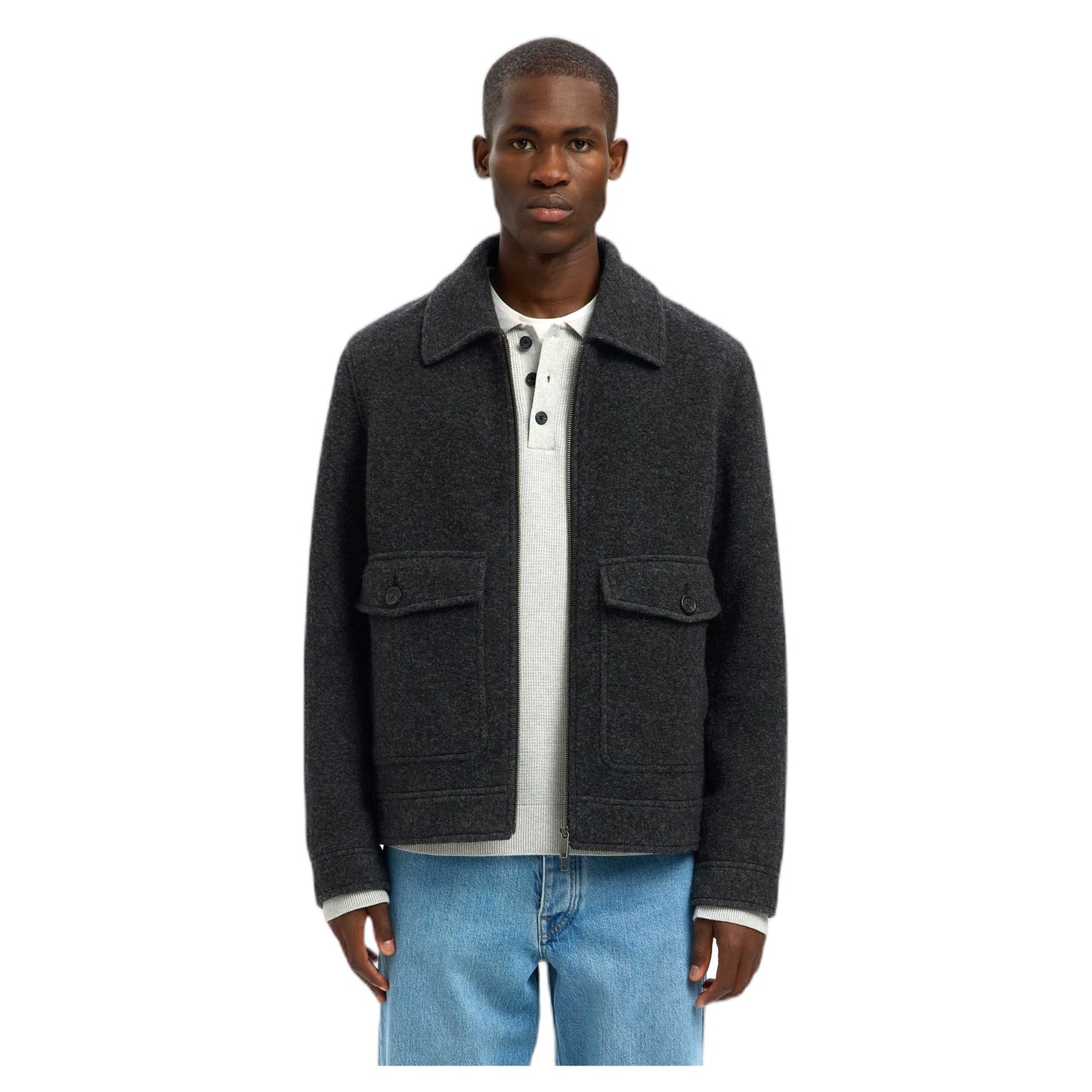 Giacca in Lana Selected Home Jakob Wool Blend Jacket - Grey Melange - Giacche di Selected | Francis Concept