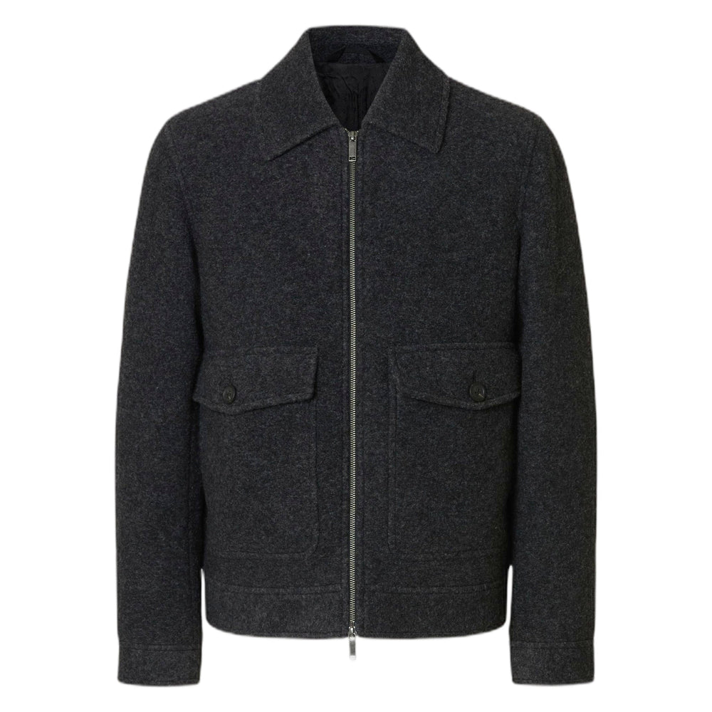 Giacca in Lana Selected Home Jakob Wool Blend Jacket - Grey Melange - Giacche di Selected | Francis Concept