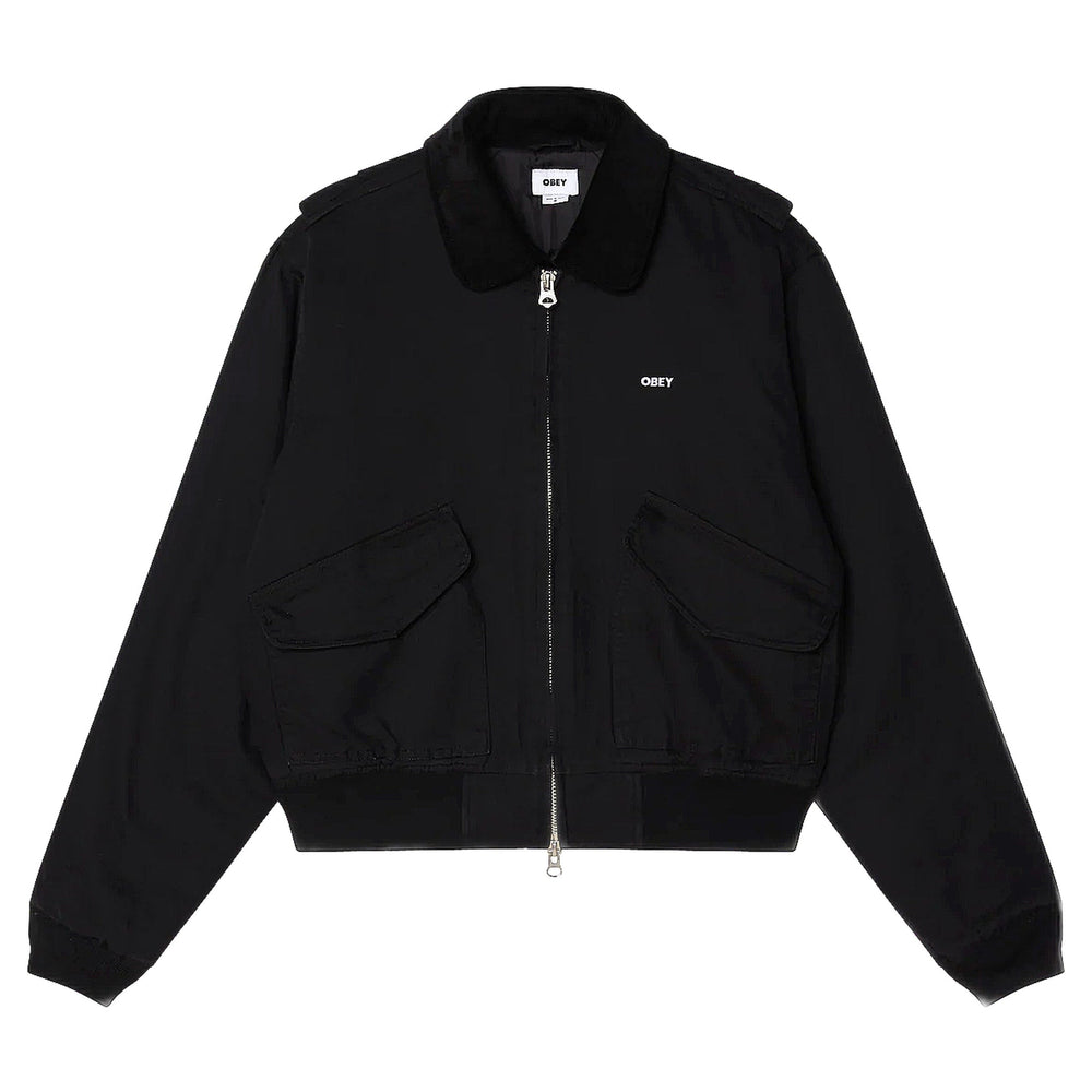 Giacca Obey Fade Wash Cwu Jacket - Black Faded - Giacche di Obey | Francis Concept