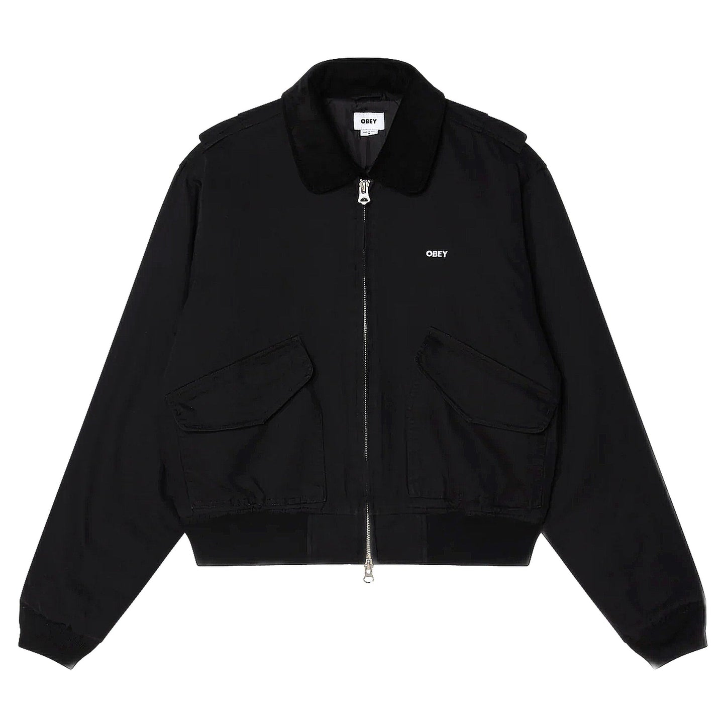 Giacca Obey Fade Wash Cwu Jacket - Black Faded - Giacche di Obey | Francis Concept