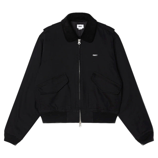 Giacca Obey Fade Wash Cwu Jacket - Black Faded - Giacche di Obey | Francis Concept