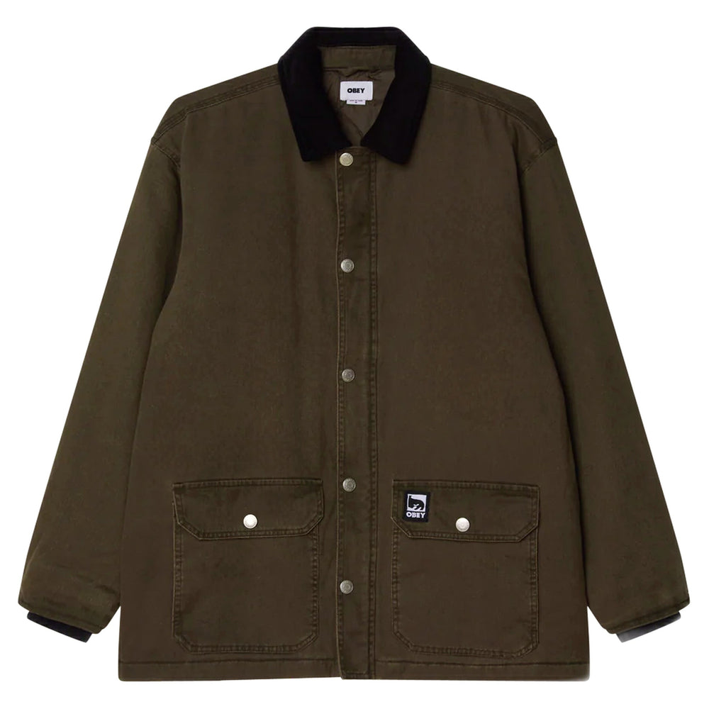 Giacca Obey Norton Barn Coat - Black Olive Faded Wash - Giacche di Obey | Francis Concept