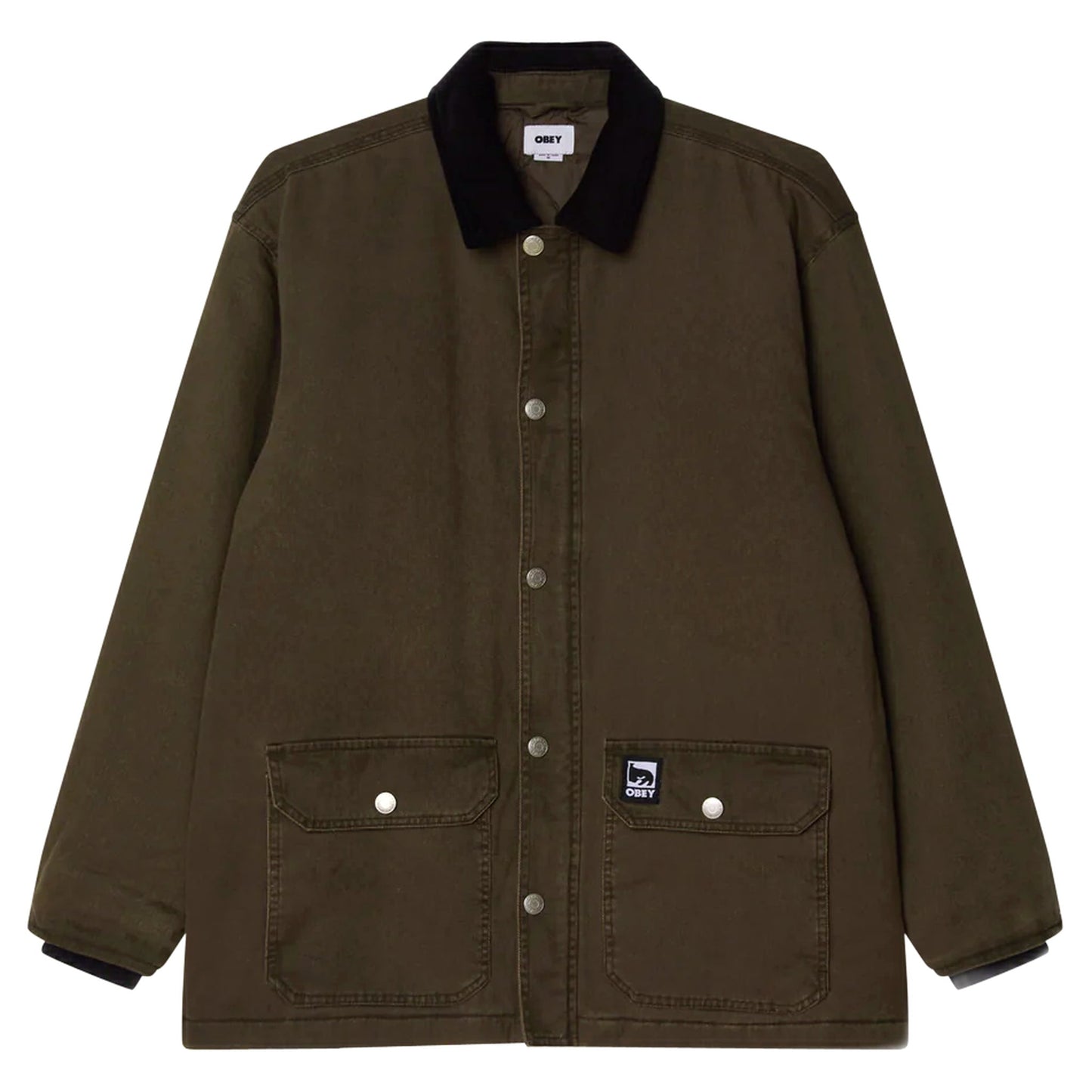 Giacca Obey Norton Barn Coat - Black Olive Faded Wash - Giacche di Obey | Francis Concept