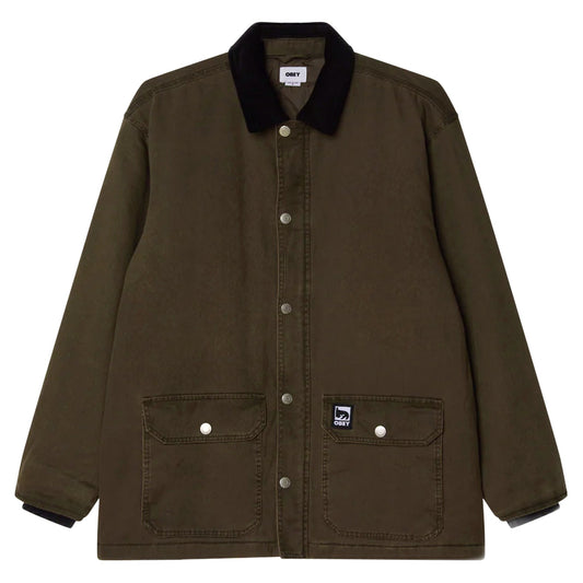 Giacca Obey Norton Barn Coat - Black Olive Faded Wash - Giacche di Obey | Francis Concept