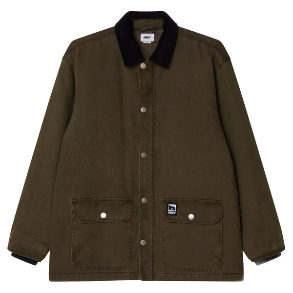 Giacca Obey Norton Barn Coat - Black Olive Faded Wash - Giacche di Obey | Francis Concept