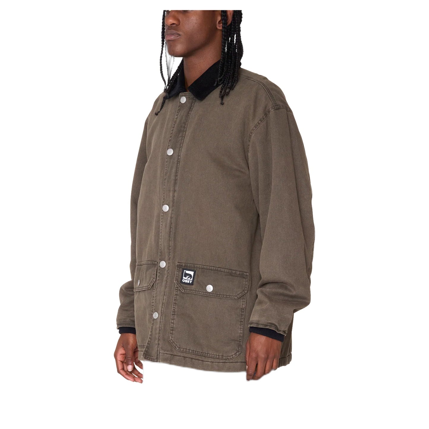 Giacca Obey Norton Barn Coat - Black Olive Faded Wash - Giacche di Obey | Francis Concept