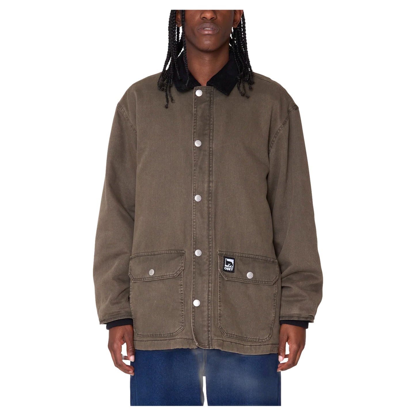 Giacca Obey Norton Barn Coat - Black Olive Faded Wash - Giacche di Obey | Francis Concept