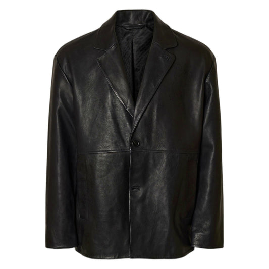 Giacca Selected Homme Grain Leather Hybrid Blazer - Black - Giacche di Selected Homme | Francis Concept