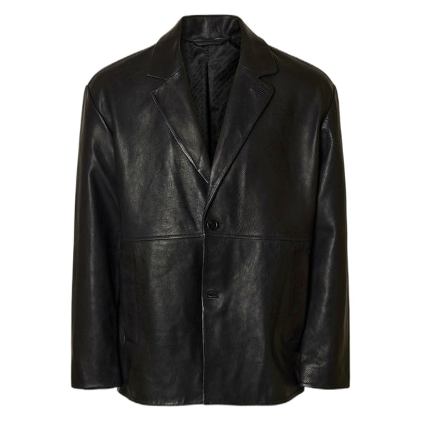 Giacca Selected Homme Grain Leather Hybrid Blazer - Black - Giacche di Selected Homme | Francis Concept