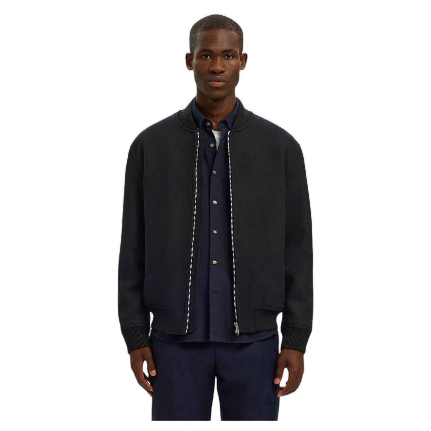 Giacca Selected Homme Jens Wool Blend Bomber - Black - Giacche di Selected Homme | Francis Concept