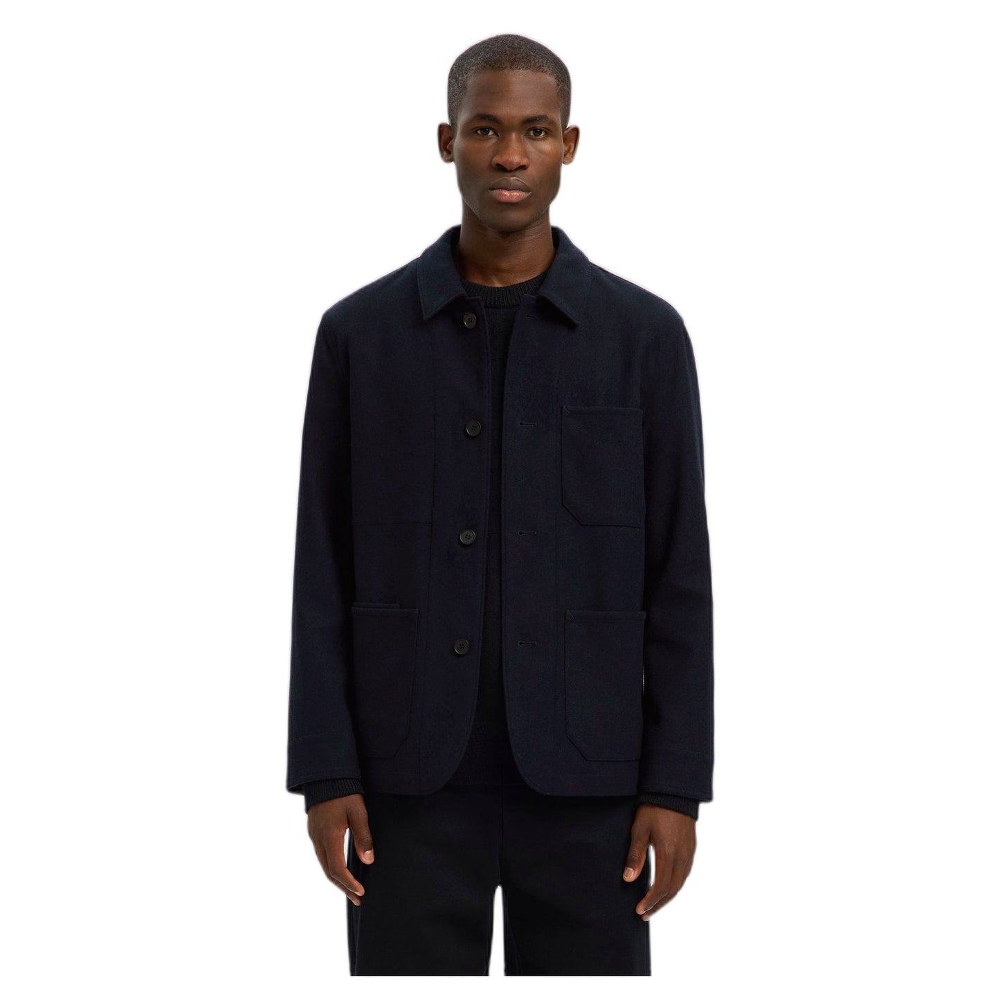 Giacca Selected Homme Landon Wool Blend Hybrid Blazer - Navy - Giacche di Selected Homme | Francis Concept