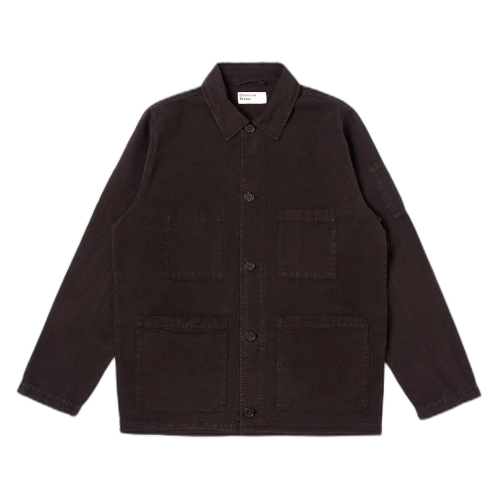 Giacca Universal Works Coverall Jacket Lyo Linen Mix - Licorice - Giacche di Universal Works | Francis Concept