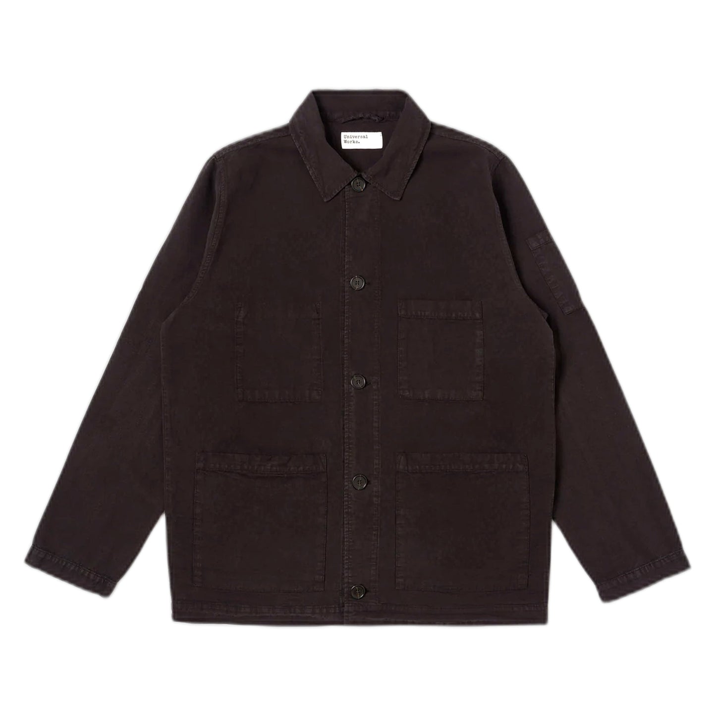 Giacca Universal Works Coverall Jacket Lyo Linen Mix - Licorice - Giacche di Universal Works | Francis Concept