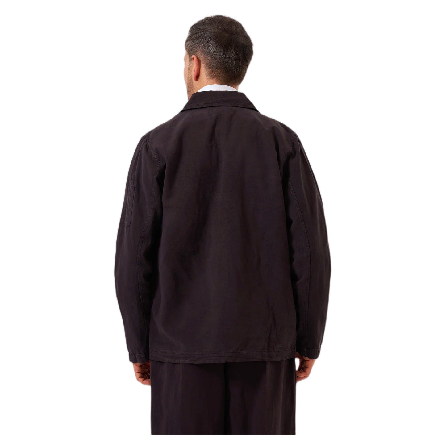 Giacca Universal Works Coverall Jacket Lyo Linen Mix - Licorice - Giacche di Universal Works | Francis Concept