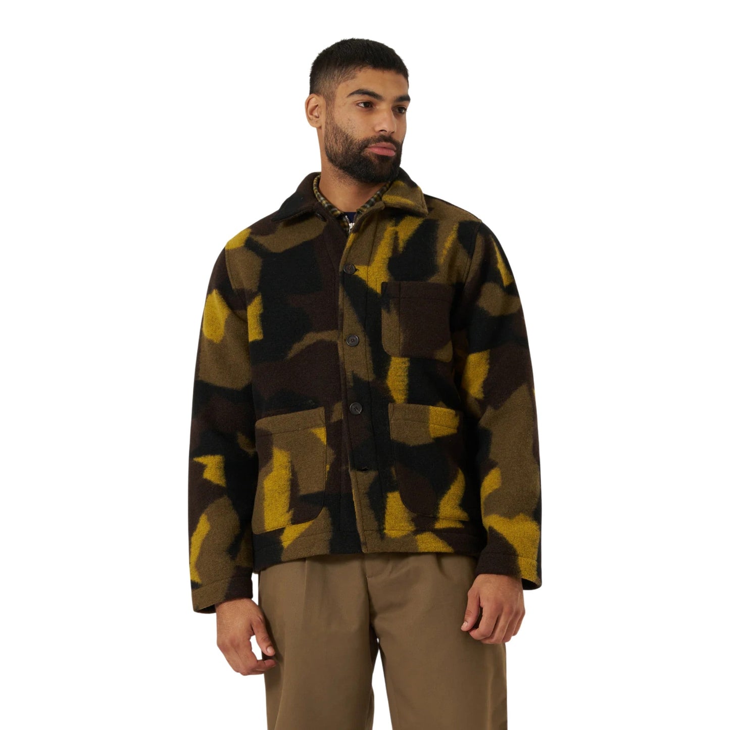 Giacca Universal Works Field Jacket Swede Camo Fleece - Camo - Giacche di Universal Works | Francis Concept