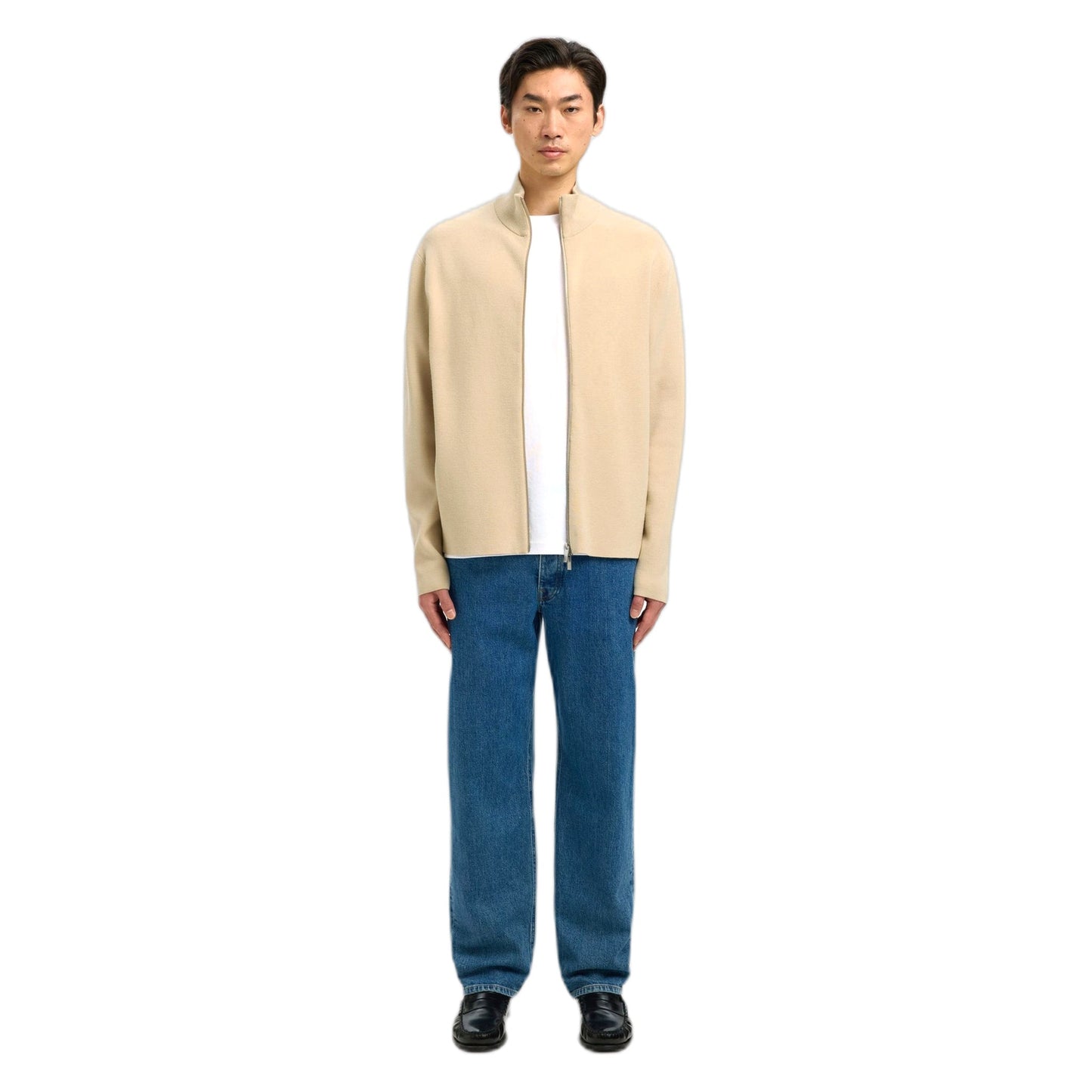 Giacca Zip Selected Homme Teller Relaxed Zip Cardigan - Oatmeal - Maglieria di Selected Homme | Francis Concept