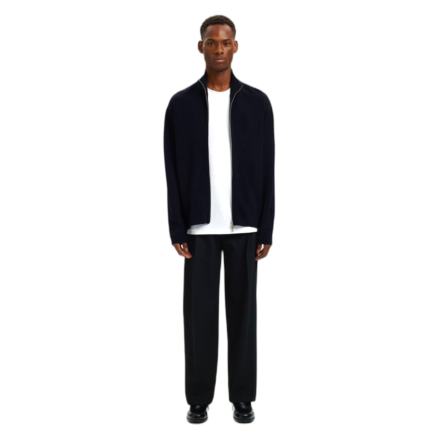 Giacca Zip Selected Homme Teller Relaxed Zip Cardigan - Sky Captain - Maglieria di Selected Homme | Francis Concept