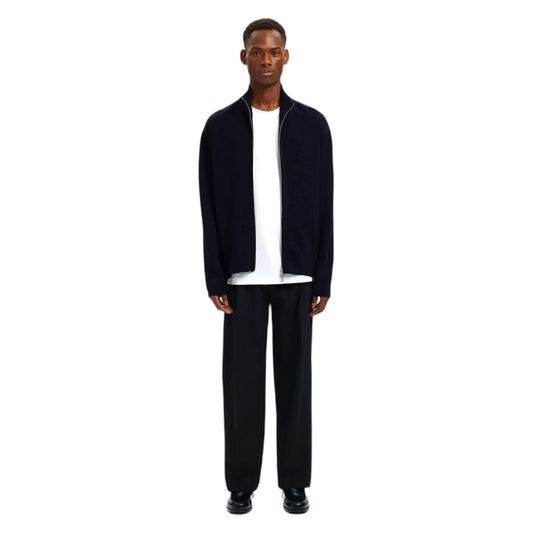 Giacca Zip Selected Homme Teller Relaxed Zip Cardigan - Sky Captain - Maglieria di Selected Homme | Francis Concept