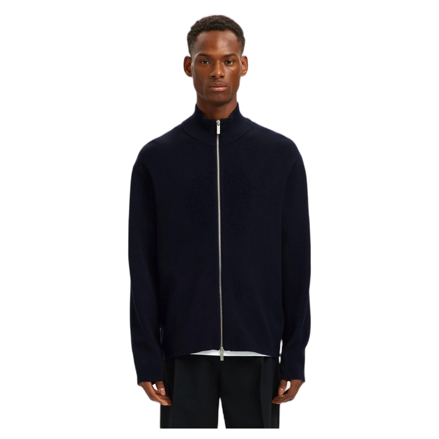Giacca Zip Selected Homme Teller Relaxed Zip Cardigan - Sky Captain - Maglieria di Selected Homme | Francis Concept