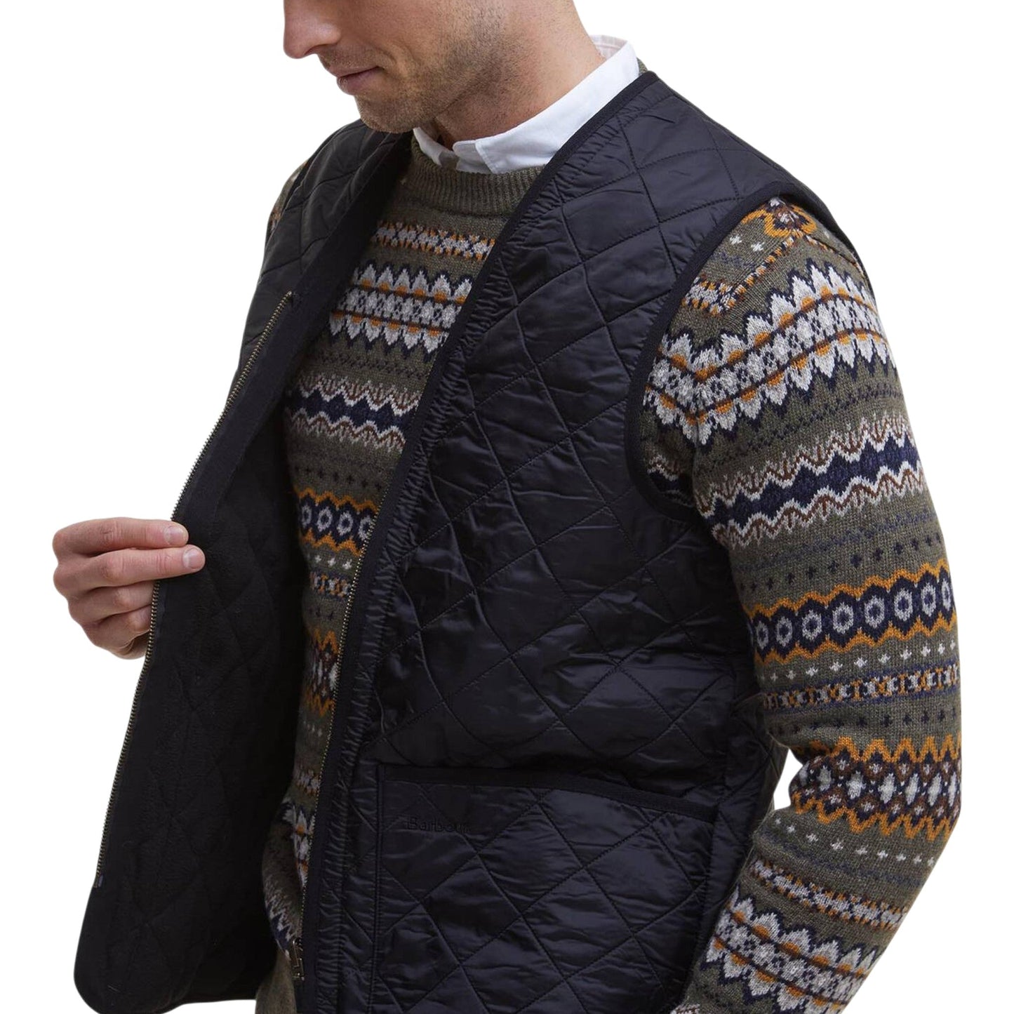 Gilet Barbour Polarquilt Waistcoat Zip - Black - Giacche di Barbour | Francis Concept