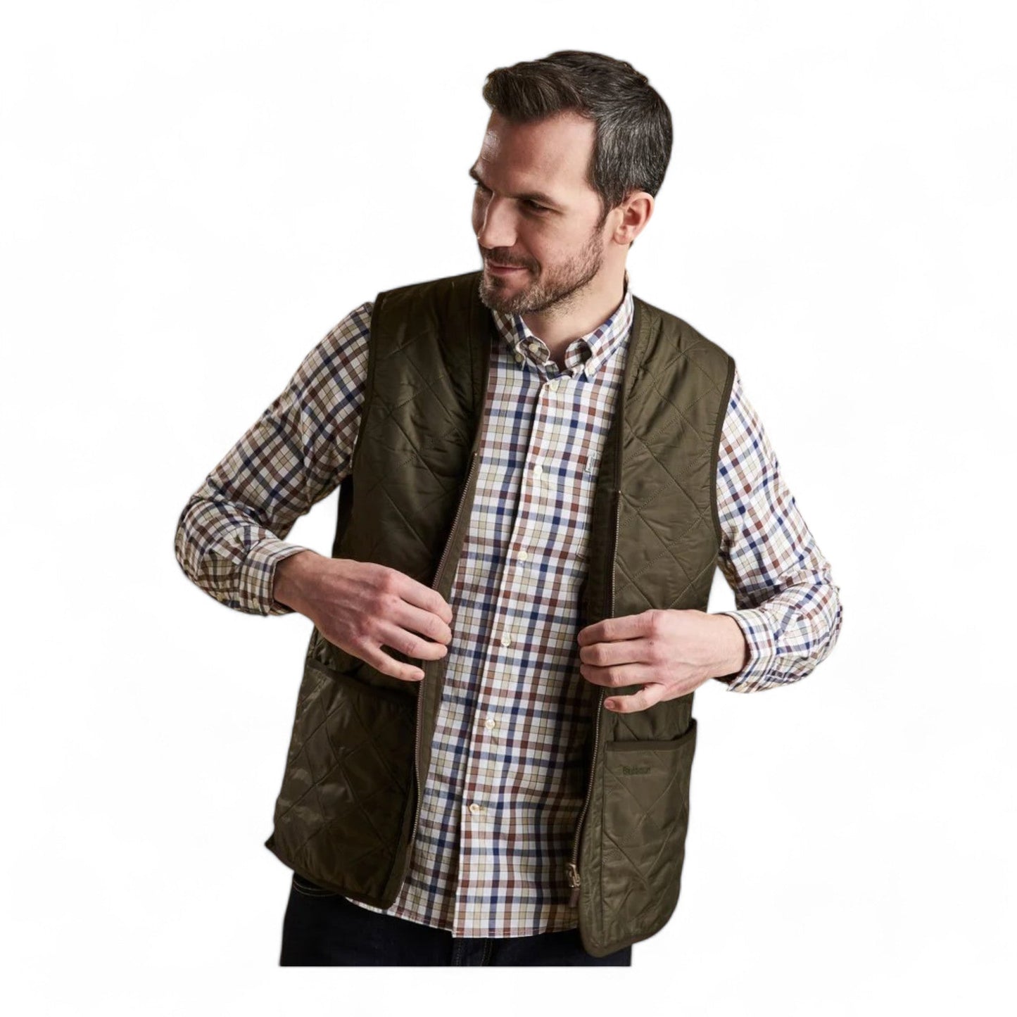 Gilet Barbour Polarquilt Waistcoat Zip Liner - Olive - Gilet di Barbour | Francis Concept