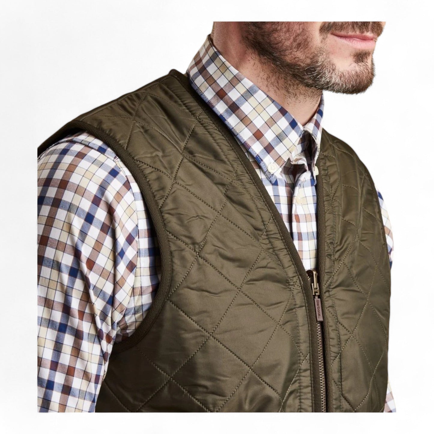 Gilet Barbour Polarquilt Waistcoat Zip Liner - Olive - Gilet di Barbour | Francis Concept