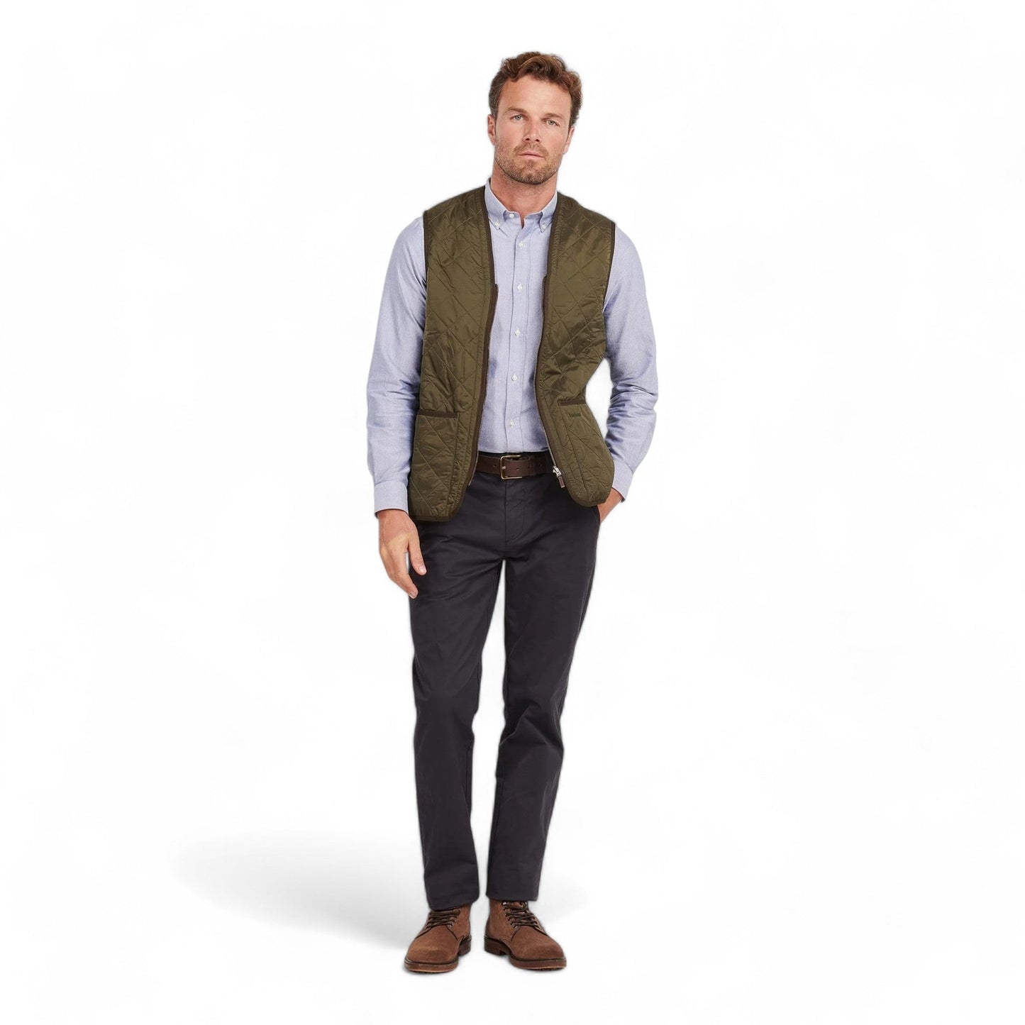 Gilet Barbour Polarquilt Waistcoat Zip Liner - Olive - Gilet di Barbour | Francis Concept