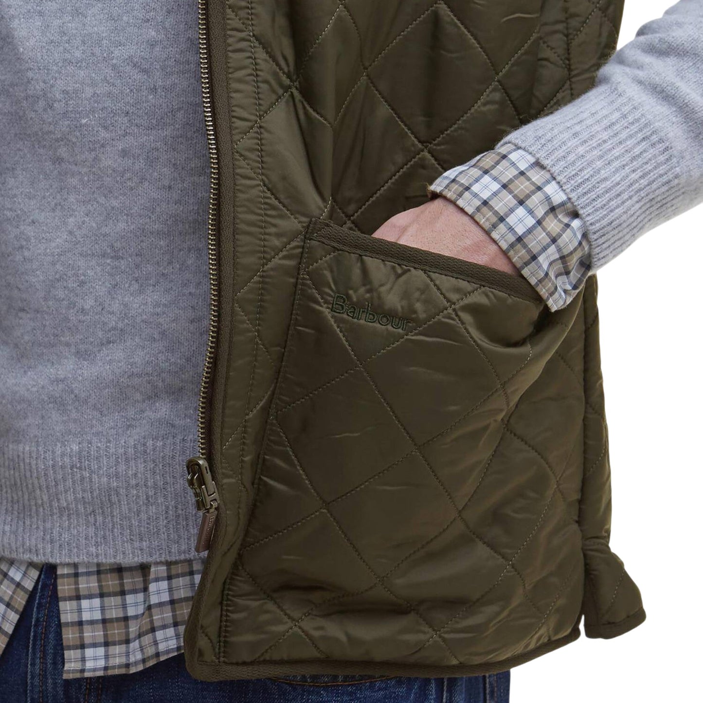 Gilet Barbour Polarquilt Waistcoat Zip - Olive - Giacche di Barbour | Francis Concept