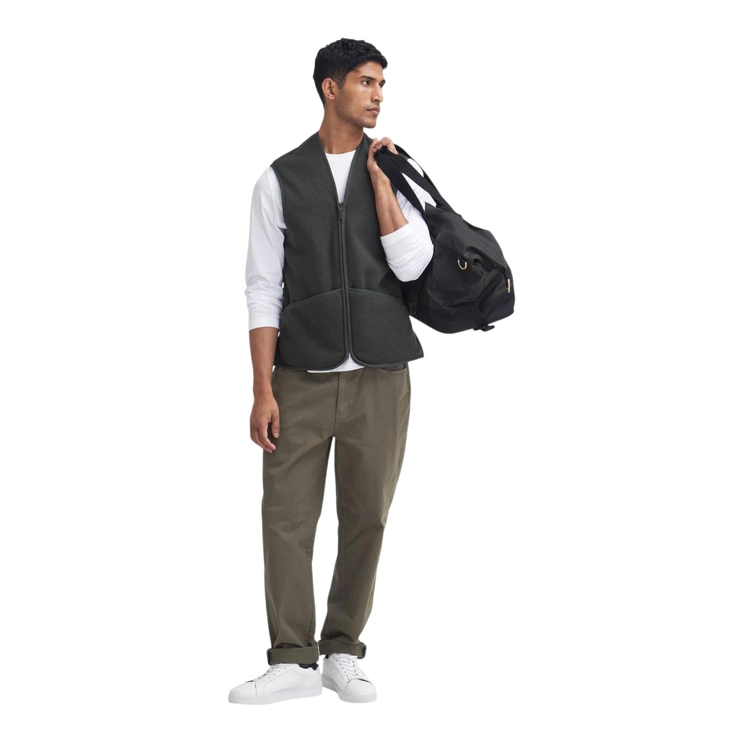 Gilet Barbour Warm Pile Waistcoat Zip - Sage - Giacche di Barbour | Francis Concept