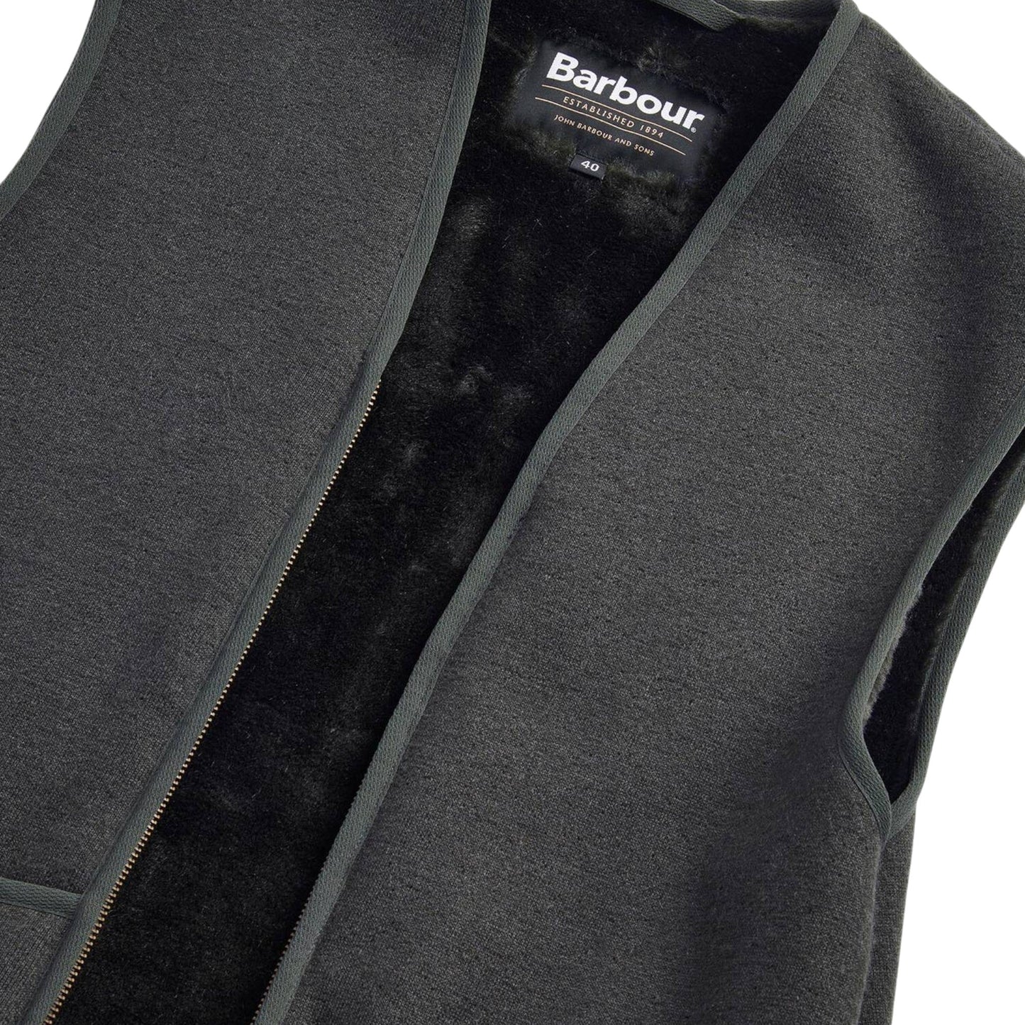 Gilet Barbour Warm Pile Waistcoat Zip - Sage - Giacche di Barbour | Francis Concept