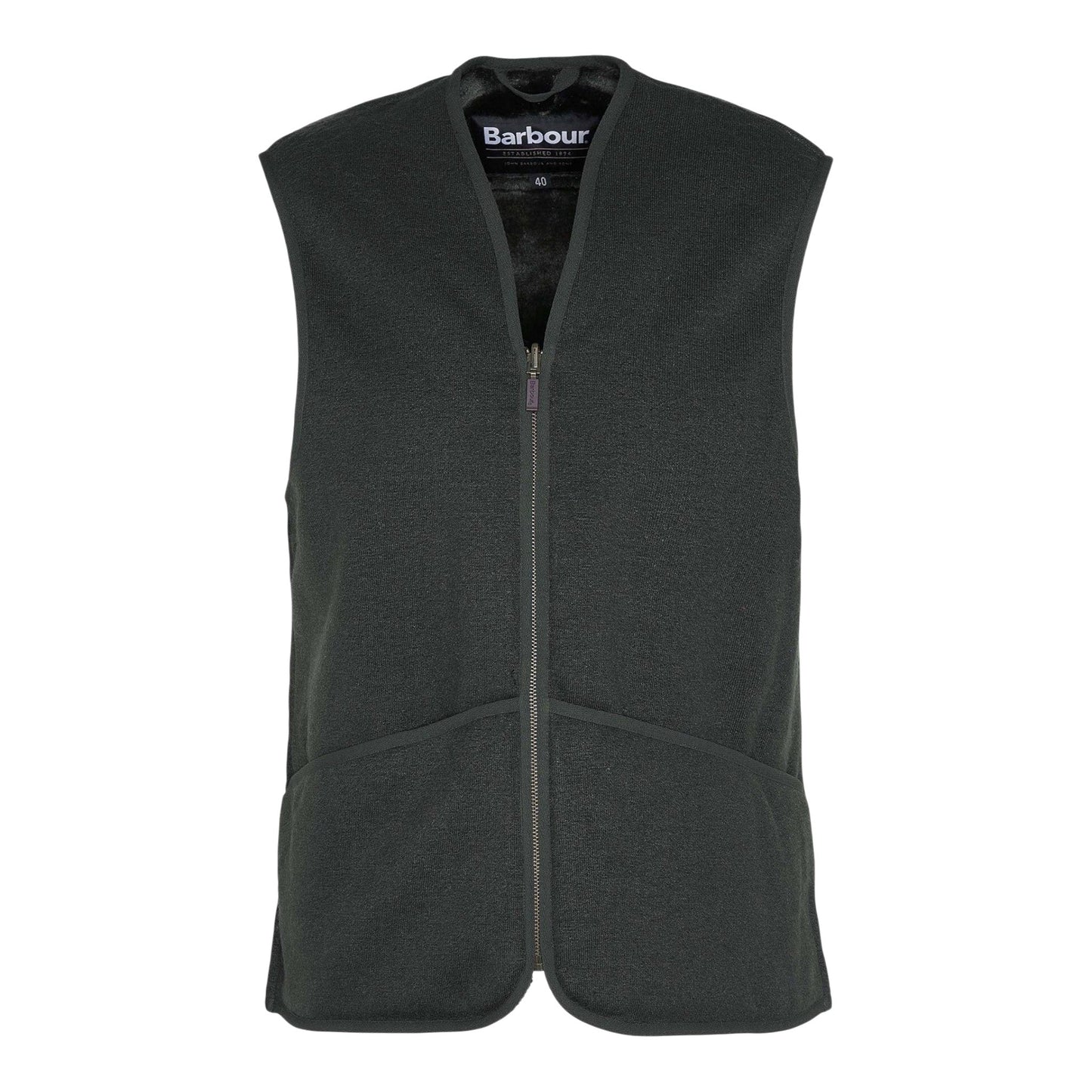 Gilet Barbour Warm Pile Waistcoat Zip - Sage - Giacche di Barbour | Francis Concept