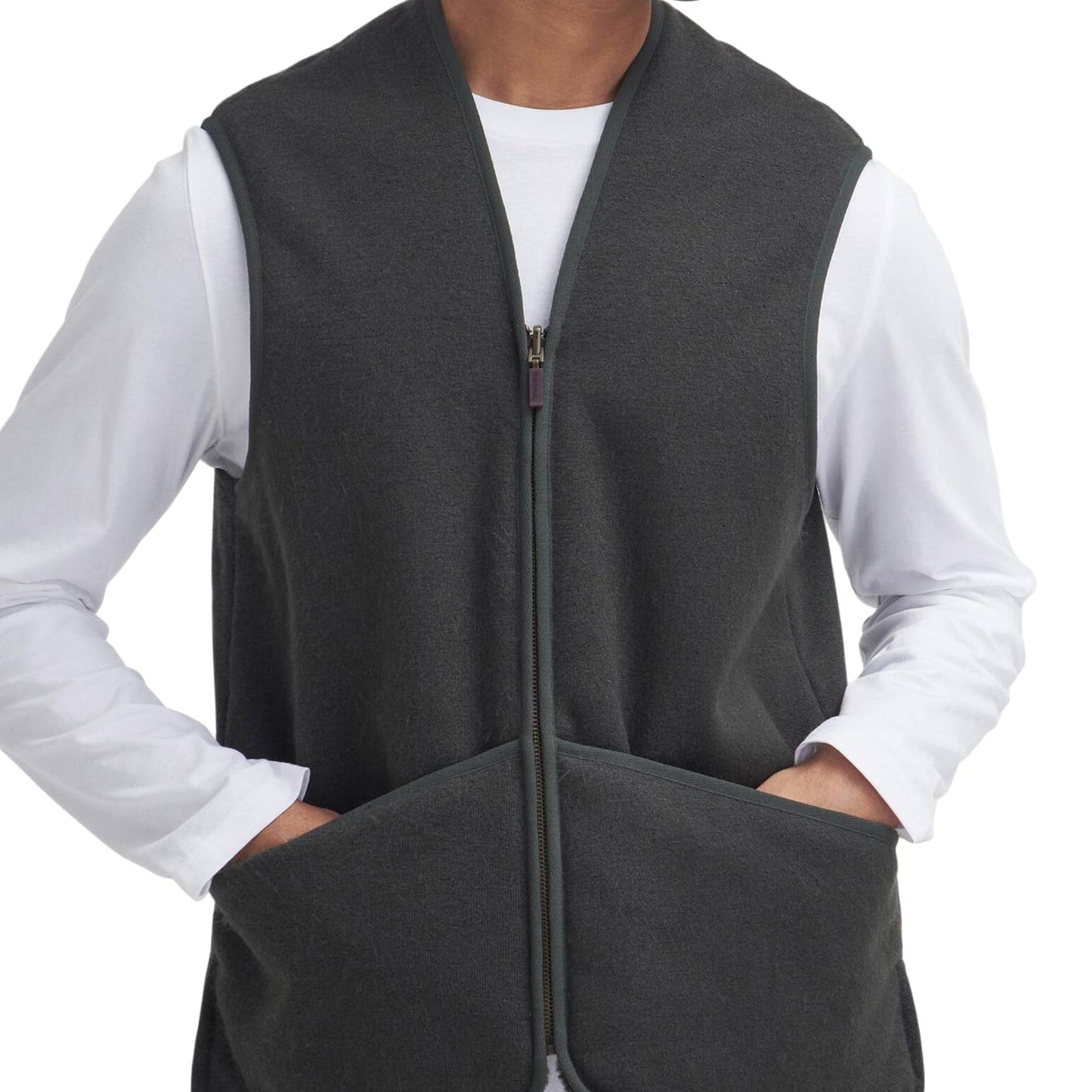 Gilet Barbour Warm Pile Waistcoat Zip - Sage - Giacche di Barbour | Francis Concept