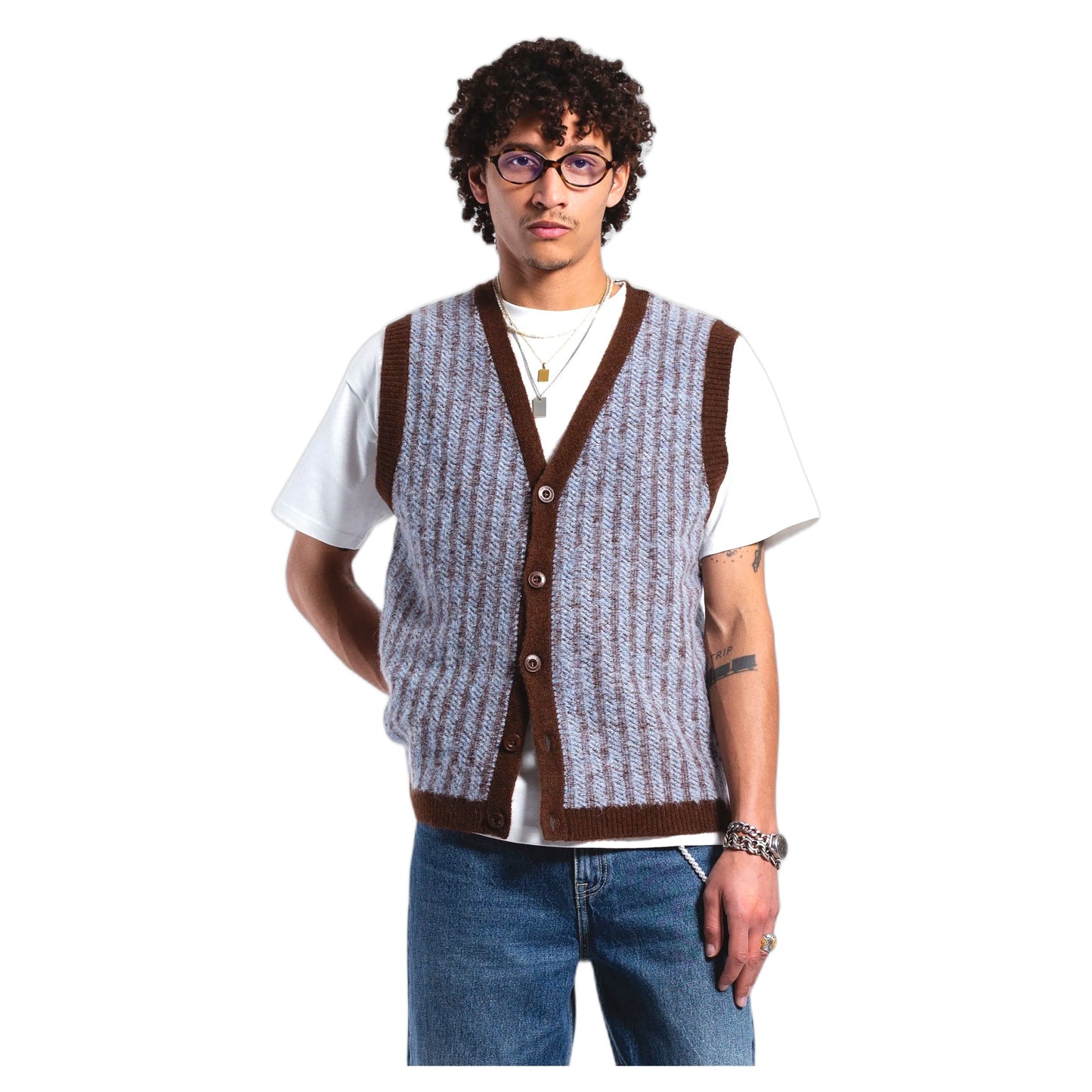Gilet Dr.Denim Bobby Vest - Zen Blue Twine - Maglieria di Dr.Denim | Francis Concept