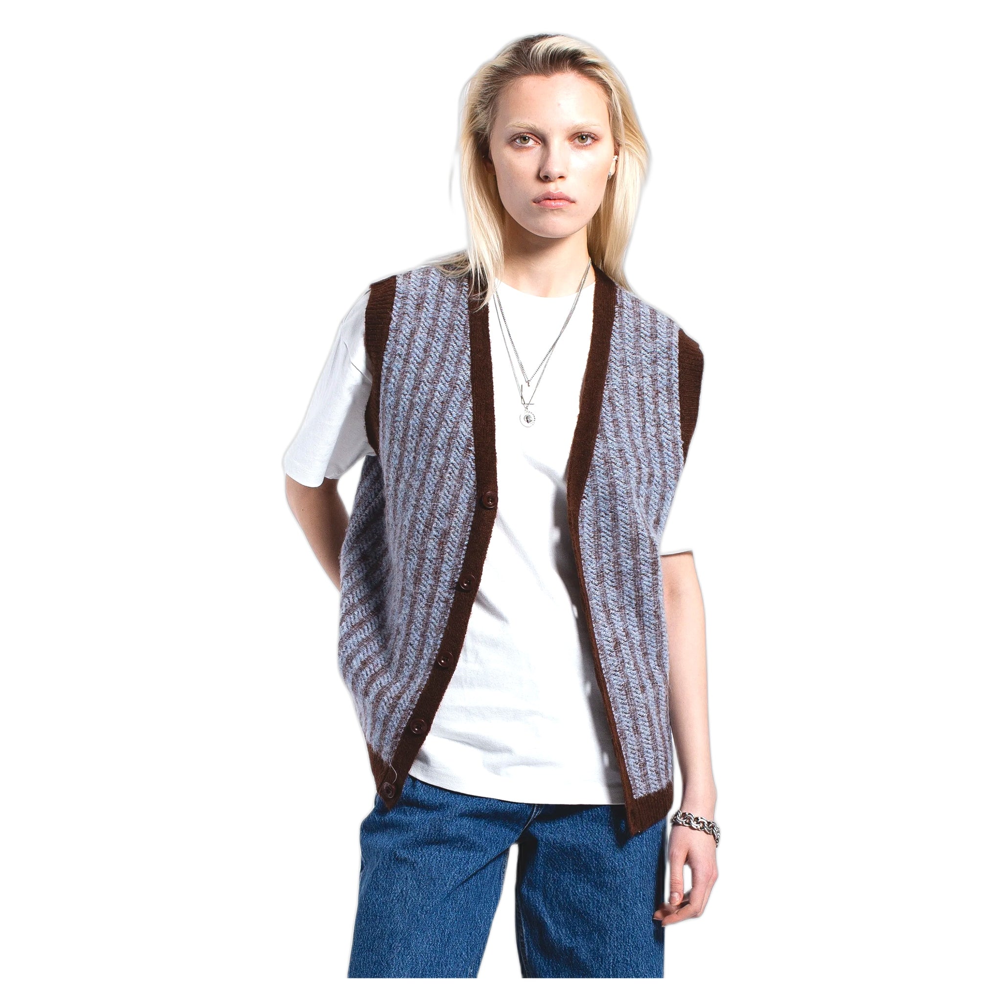 Gilet Dr.Denim Bobby Vest - Zen Blue Twine - Maglieria di Dr.Denim | Francis Concept