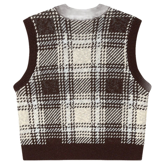 Gilet Obey Avon Plaid Vest - Vanilla Multi - Maglieria di Obey | Francis Concept