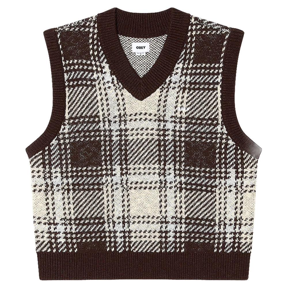 Gilet Obey Avon Plaid Vest - Vanilla Multi - Maglieria di Obey | Francis Concept
