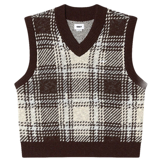 Gilet Obey Avon Plaid Vest - Vanilla Multi - Maglieria di Obey | Francis Concept