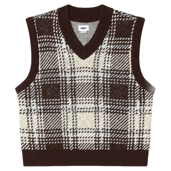 Gilet Obey Avon Plaid Vest - Vanilla Multi - Maglieria di Obey | Francis Concept