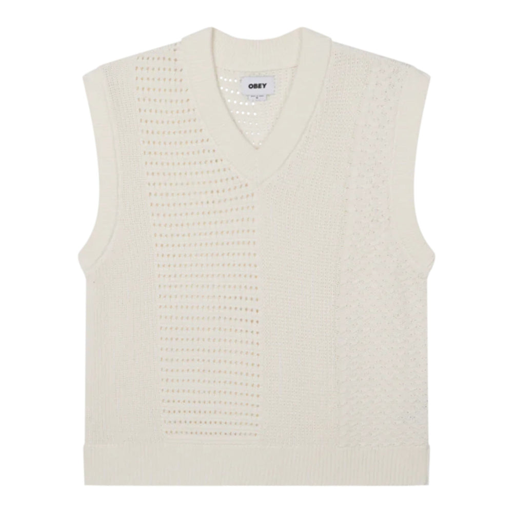 Gilet Obey Garret Sweater Vest - Cream - Maglieria di Obey | Francis Concept