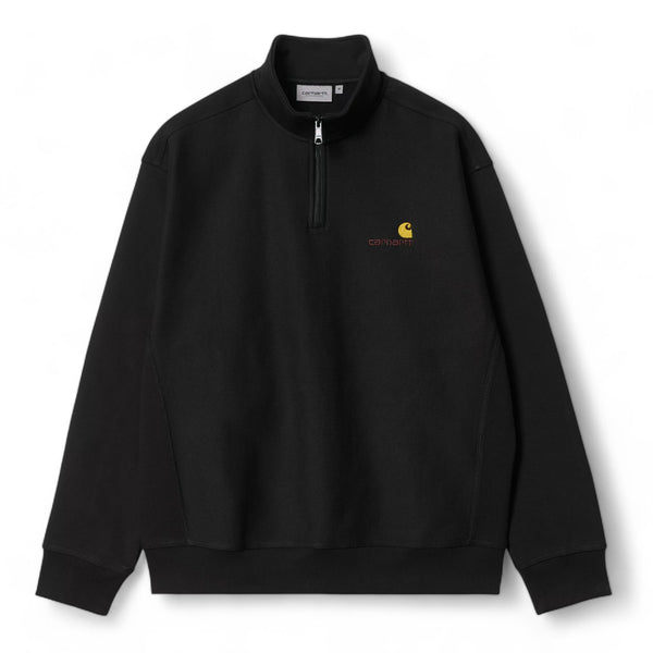 Carhartt Wip Half Zip American Script Sweat-Black