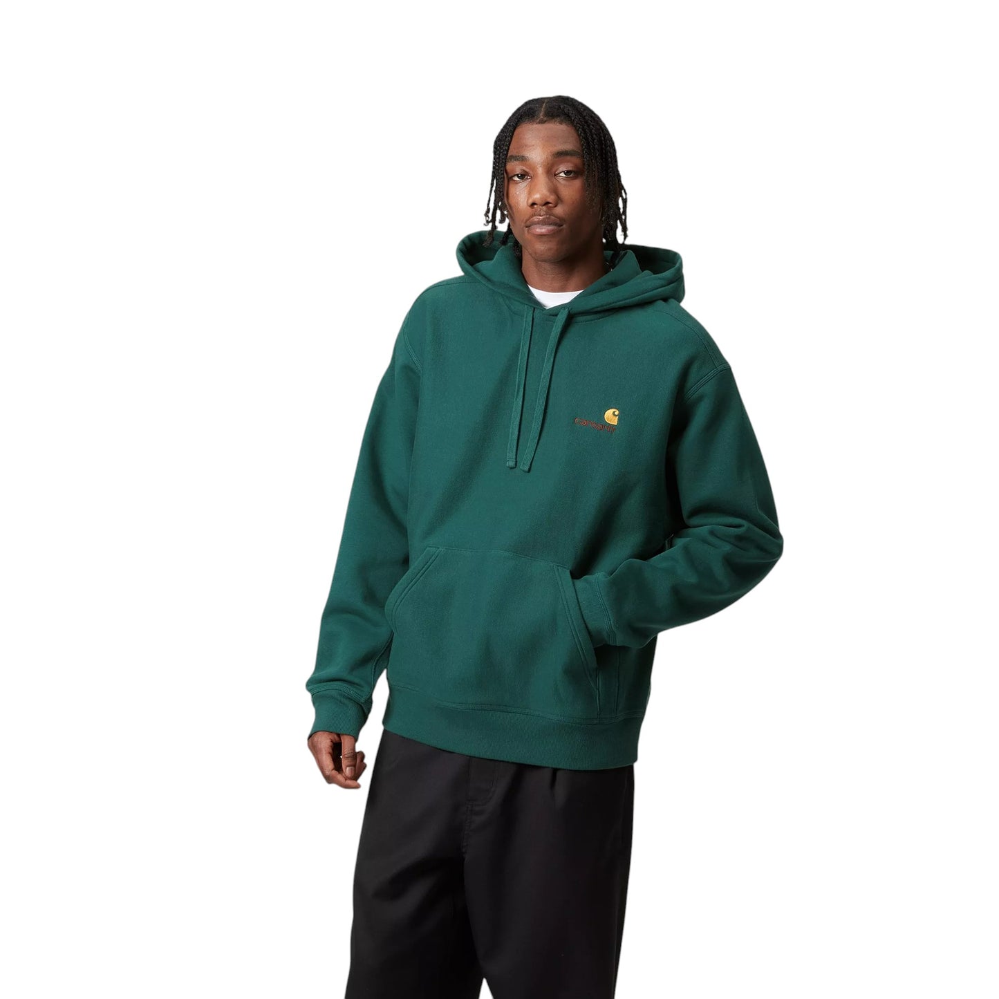 Carhartt Wip Hooded American Script Sweat - Malachite