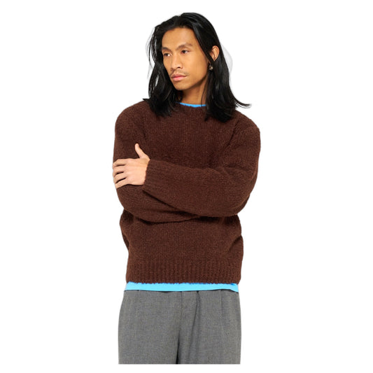 Maglione Edwin Dun Textured Sweater - Rum Raisin
