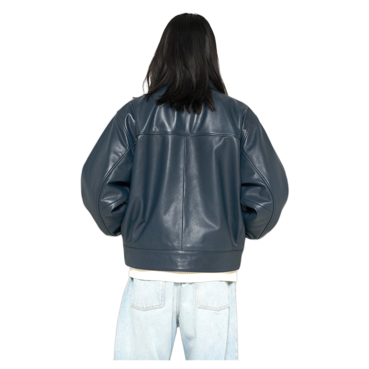 Giacca Edwin In Pelle Dogma Jacket - Dark Navy