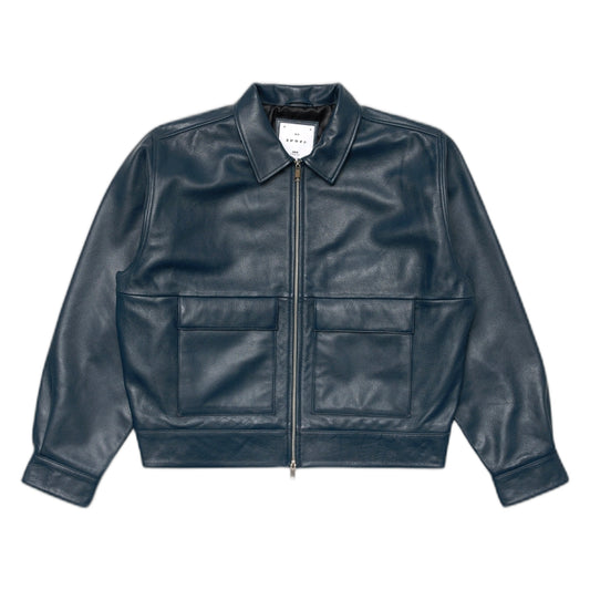 Giacca Edwin In Pelle Dogma Jacket - Dark Navy