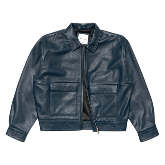 Giacca Edwin In Pelle Dogma Jacket - Dark Navy