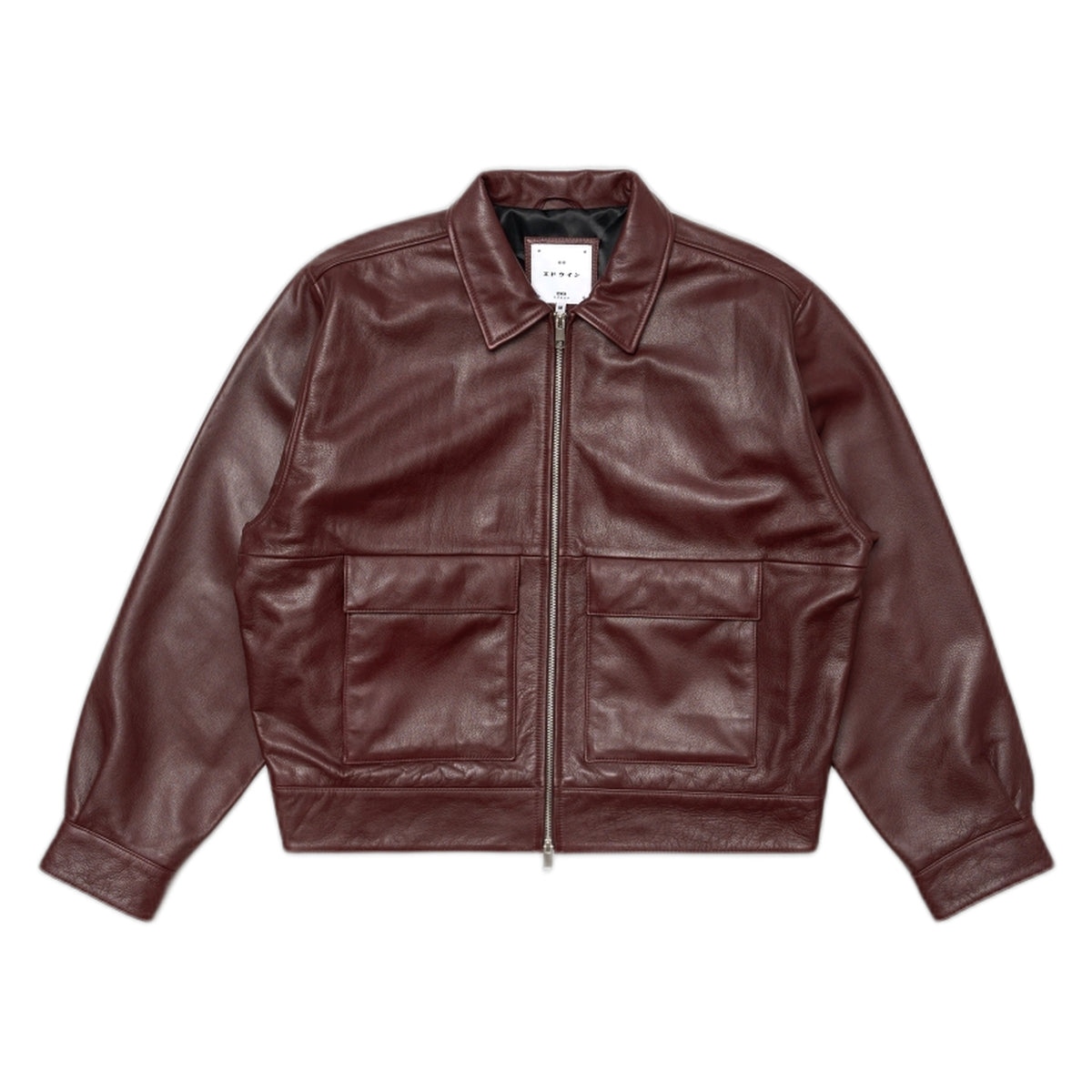 Giacca Edwin In Pelle Dogma Jacket - Brown Burgundy