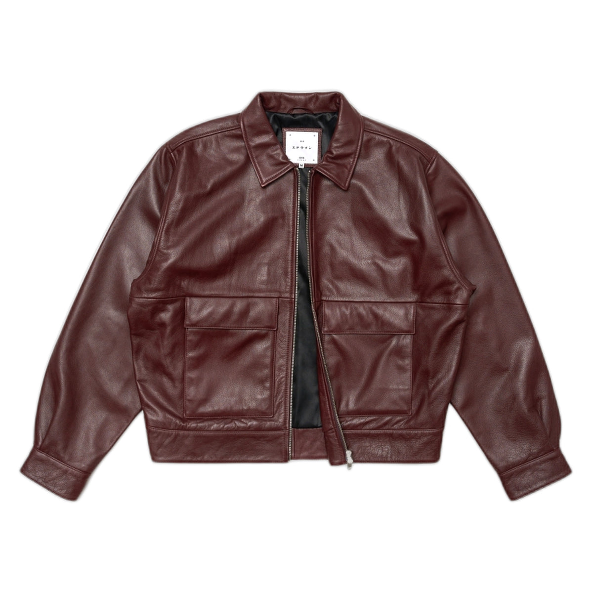 Giacca Edwin In Pelle Dogma Jacket - Brown Burgundy