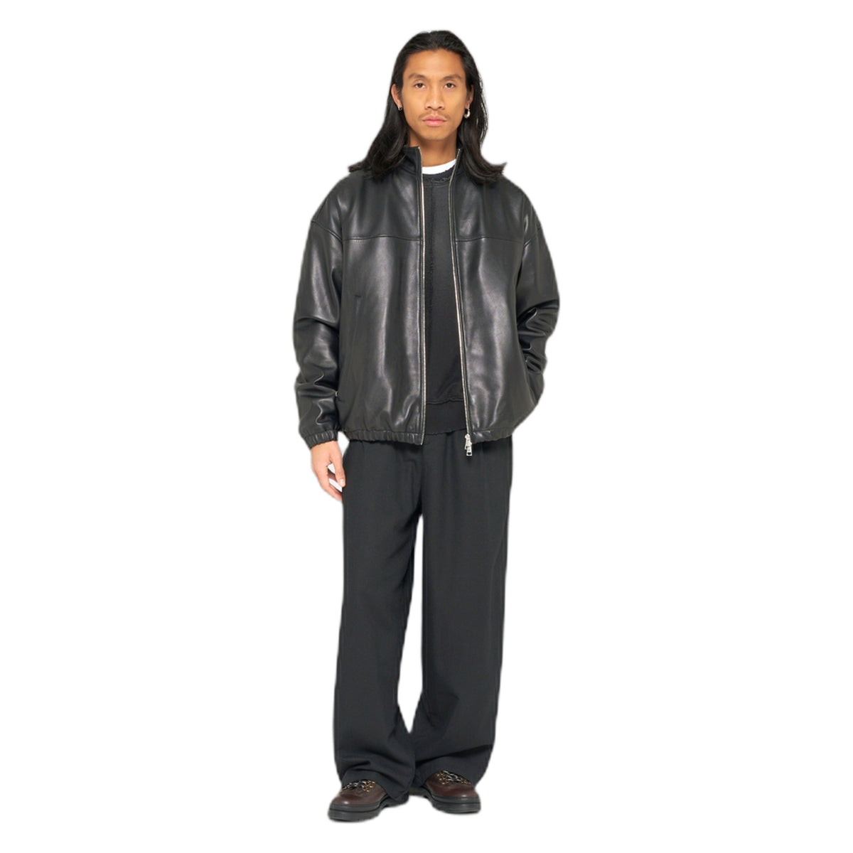 Giacca Edwin In Pelle Fury Jacket - Black